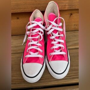 Converse Hot Pink High Top Sneakers